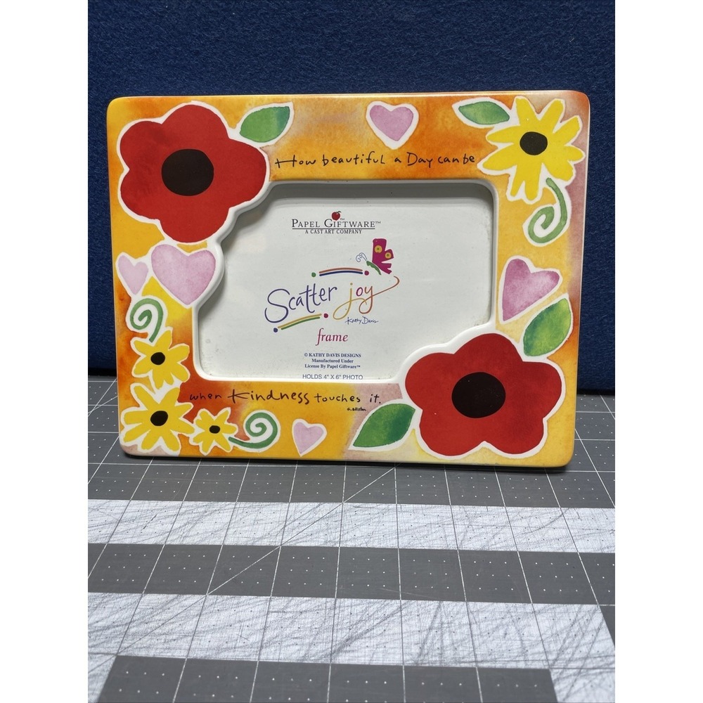 4x6‎ Picture Frame Papel Giftware Daisy Flowers Red Yellow Orange